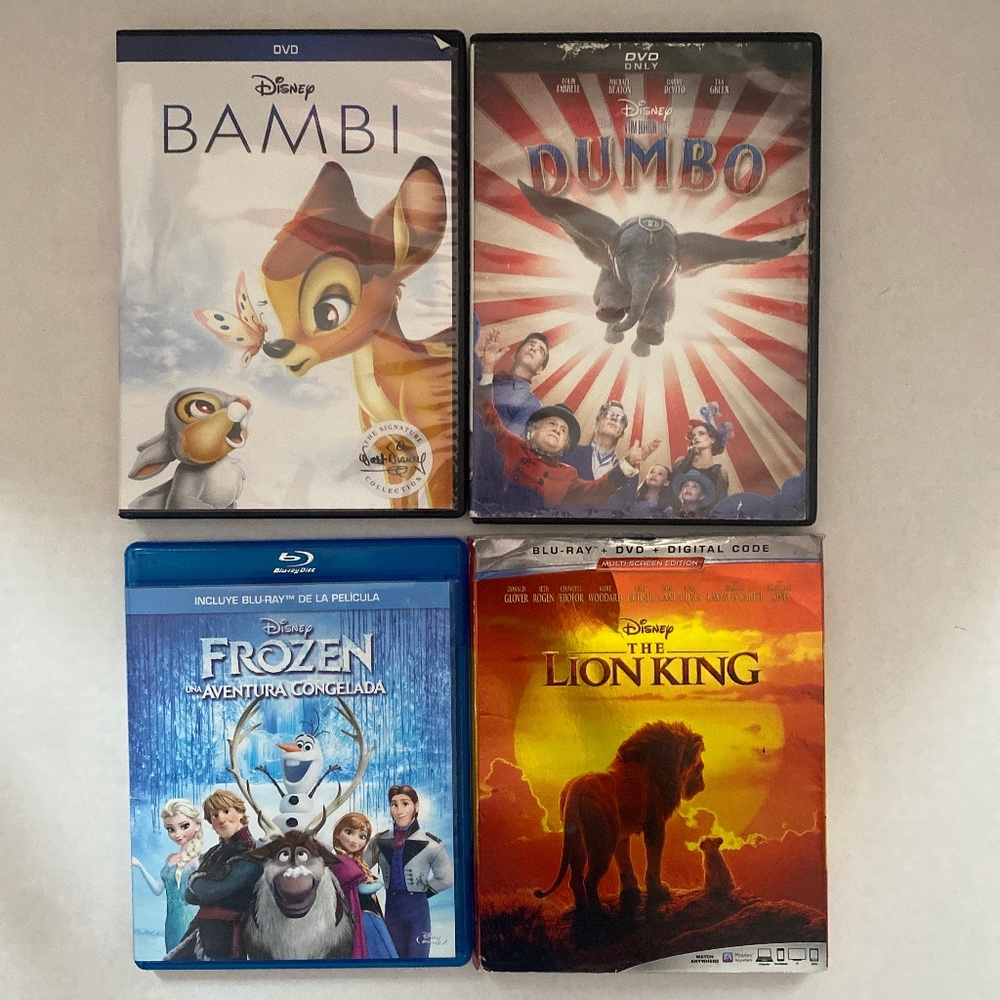 Frozen, Bambi, Dumbo & The Lion King DVD